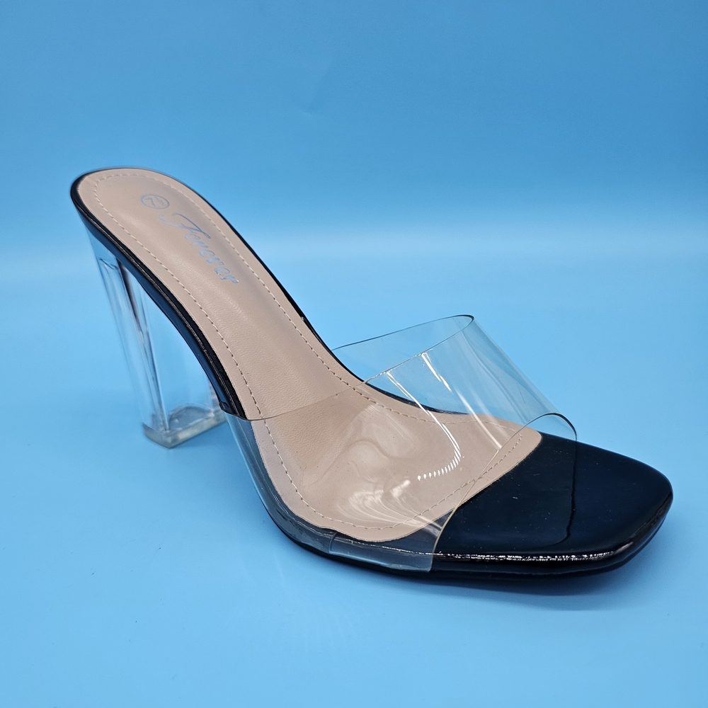 Elegant Black Women's Clear Heels
